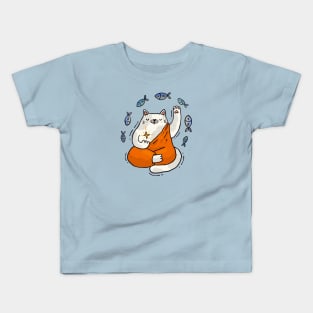 Meditative Cat Kids T-Shirt